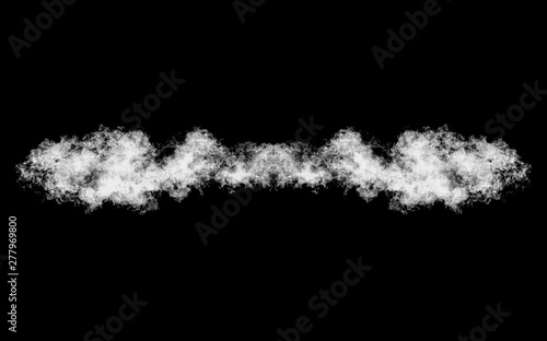 Smoke shape isolated on black, title element, underline photo