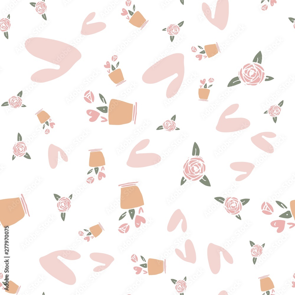 Romantic seamless pattern with hearts for your design Romantic seamless pattern with hearts for your design