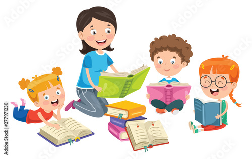 Vector Illustration Of Children Education