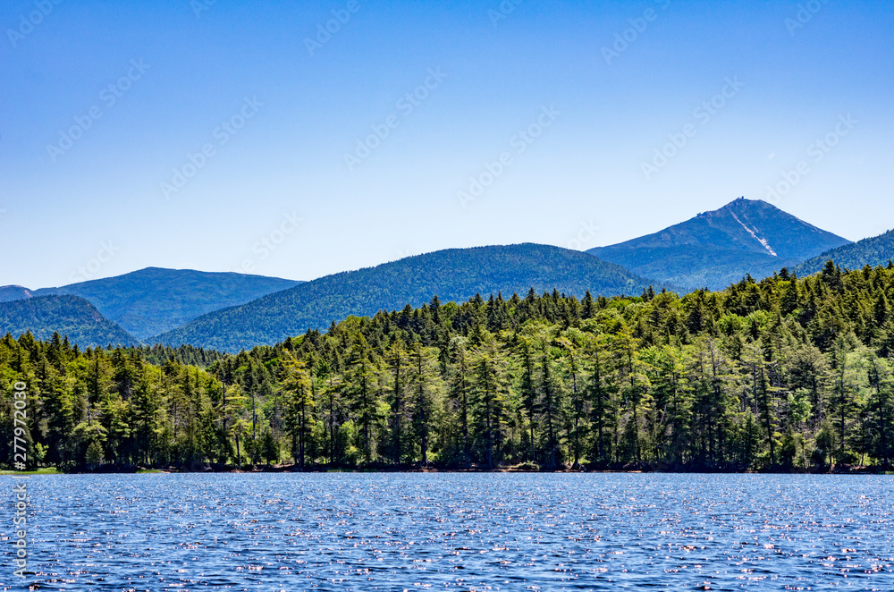 Moose pond in Saranac Lake NY and the Adirondack mountains