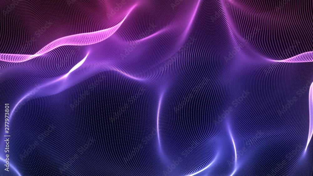 4K Abstract loopable blue and red cg motion waving dots texture with glowing defocused particles. Cyber or technology digital landscape background. 3840x2160 uhd. 4K Abstract loopable blue and red cg motion waving dots texture with glowing defocused particles. Cyber or technology digital landscape background. 3840x2160 uhd.