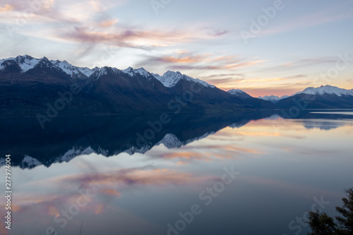 dramatic sunset skies about Lake Wakatipu near Glenorchy Queenstown New Zealand © Stewart