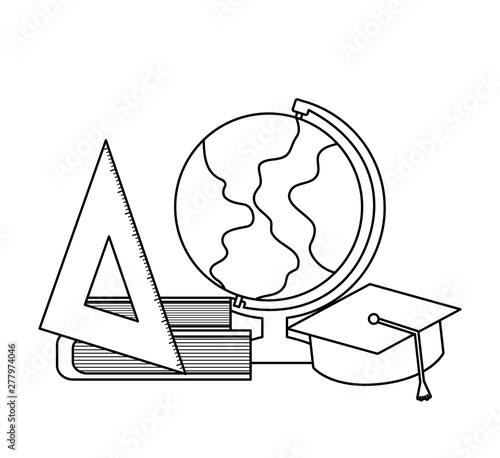 terrestrial globe with set supplies school