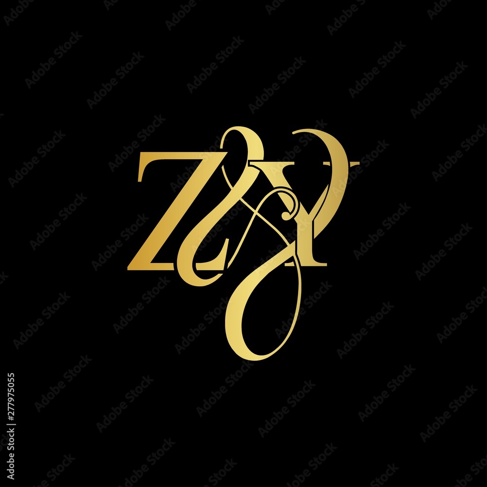 Z & Y ZY logo initial vector mark. Initial letter Z & Y ZY luxury art