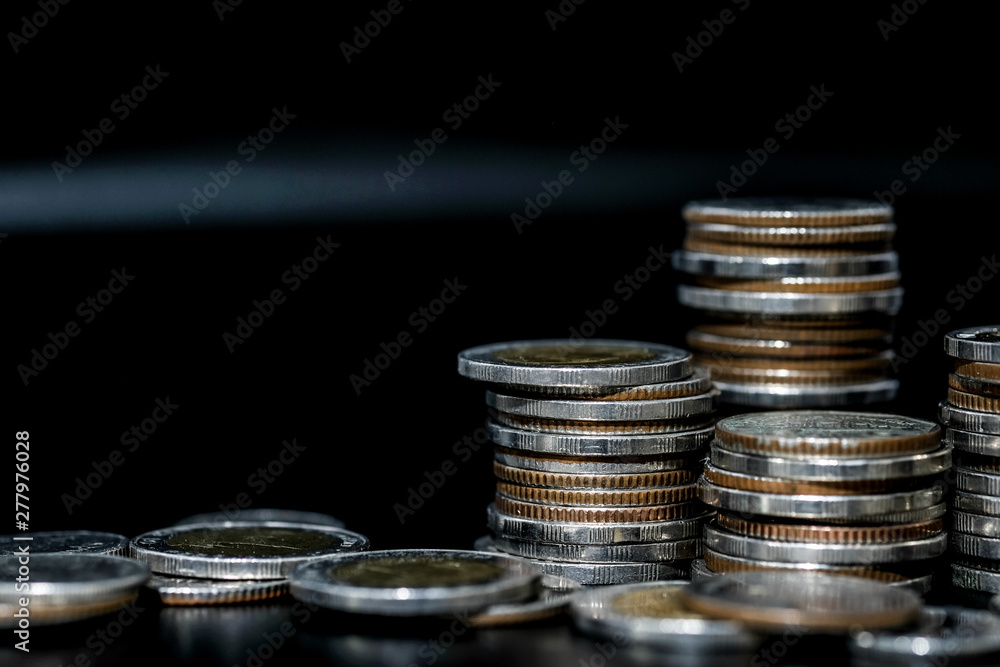 custom made wallpaper toronto digitalFinancial investment concept, Double exposure of city night and stack of coins for finance investor, Forex trading candlestick chart economic , ECN Digital economy