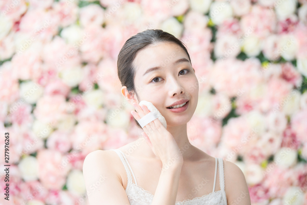 美容・化粧・パフ・女性