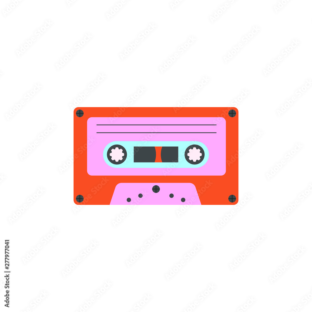 Retro cassette tape. Vector illustration
