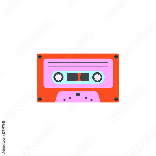 Retro cassette tape. Vector illustration