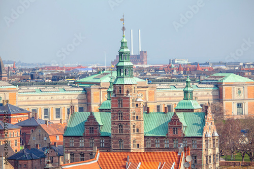 aerial image of Copenhagen old town architecture