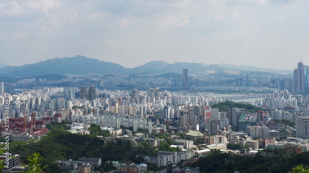 한국 서울시티 도시경관과 한강 