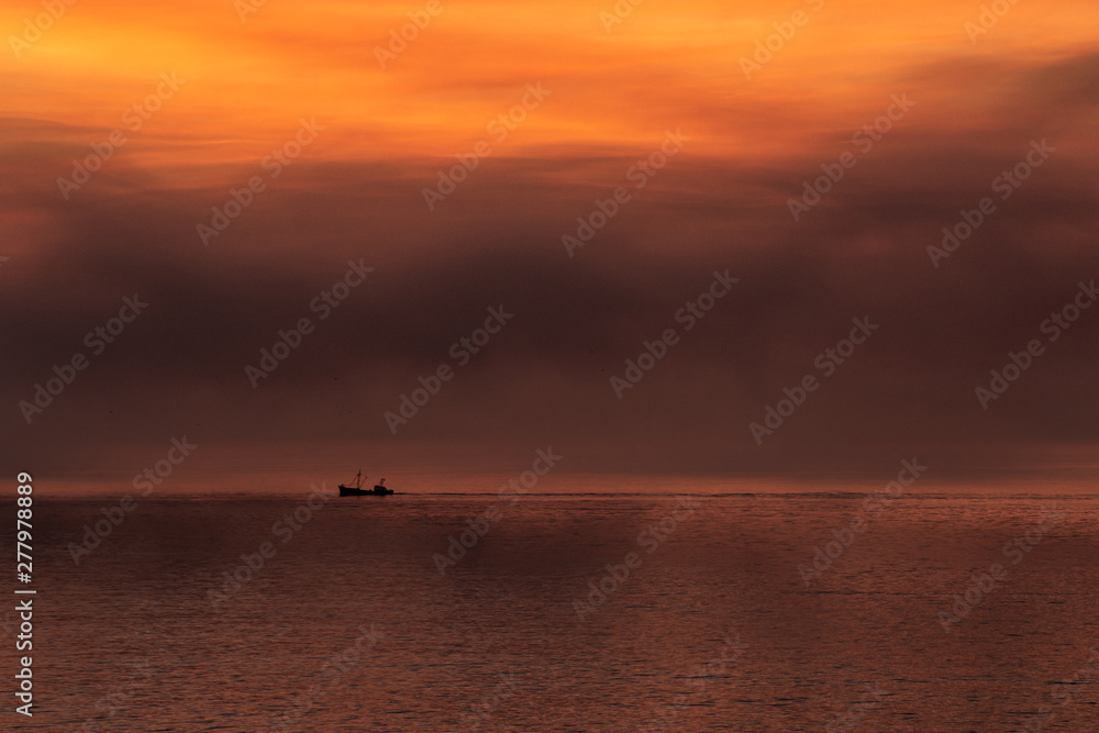 landscape - fishing boat - sunset - sunrise