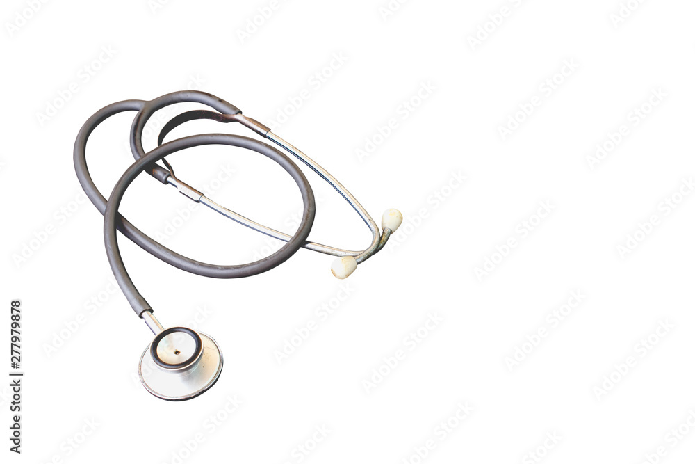 old stethoscope isolated on white background old stethoscope isolated on white background