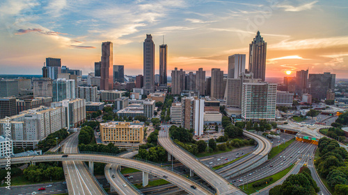 Quadro em tela Sunset over Downtown Atlanta, Georgia, USA