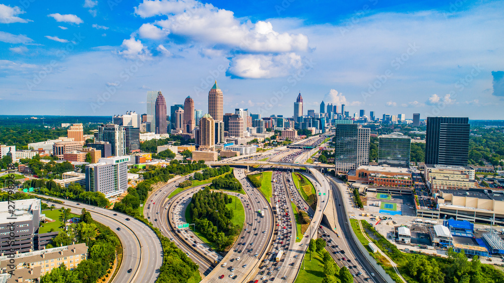 Atlanta, Georgia, USA Downtown Skyline Aerial Stock Photo | Adobe Stock