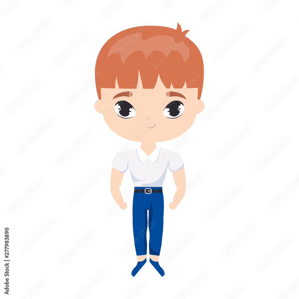 cute little student boy avatar character