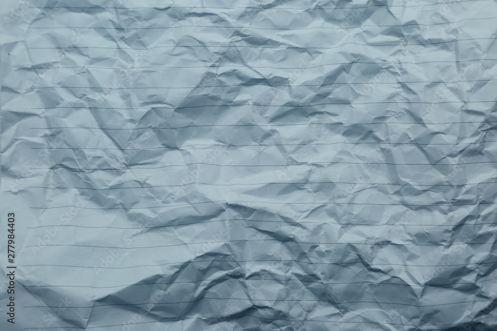 Fototapeta premium crumpled of blue blank paper with line