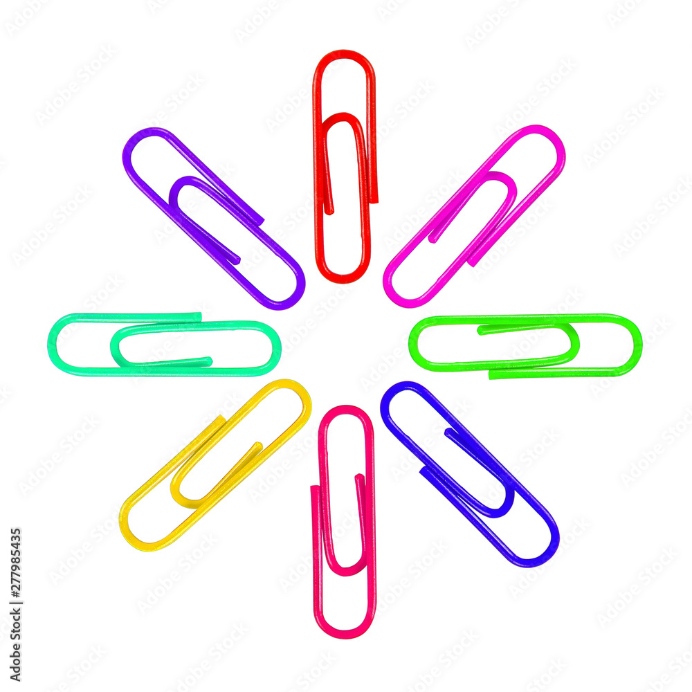 colorful pin loop, circle, isolated on white colorful pin loop, circle, isolated on white