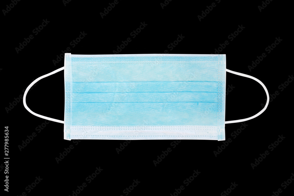 Medical face mask on black background Medical face mask on black background