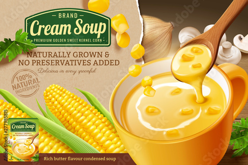 Instant corn cream soup ads