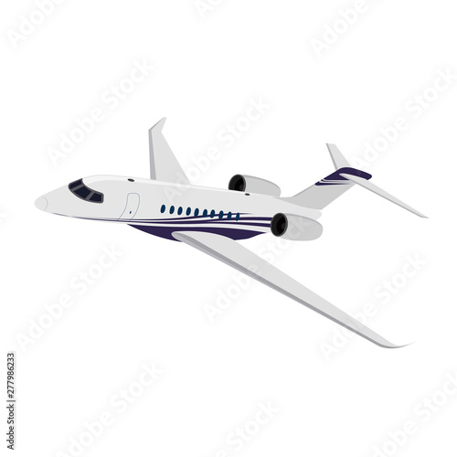 Private jet, side view, vector illustration   