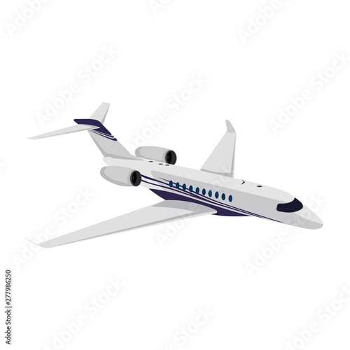 Private jet, Plane, vector illustration