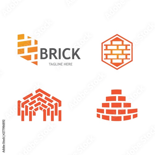 Brick wall logo vector