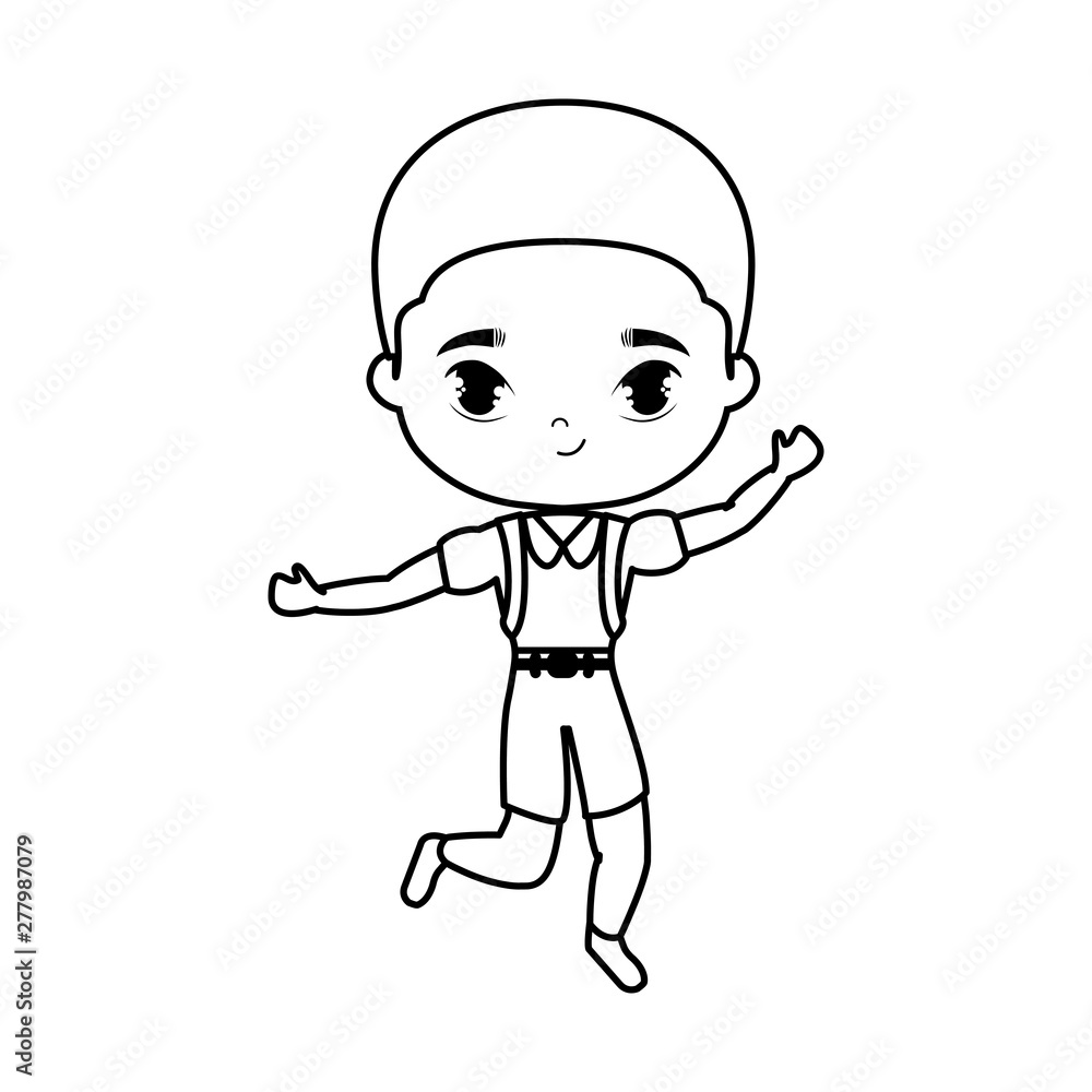 cute little student boy avatar character