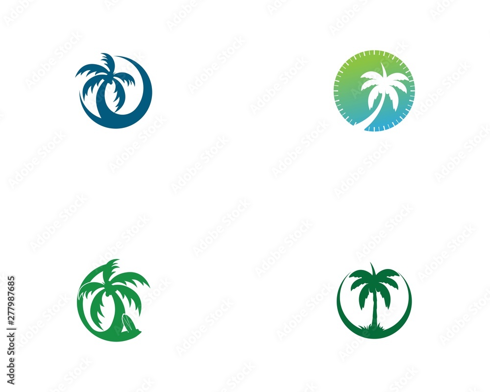 Palm tree set logo vector illustration design Palm tree set logo vector illustration design