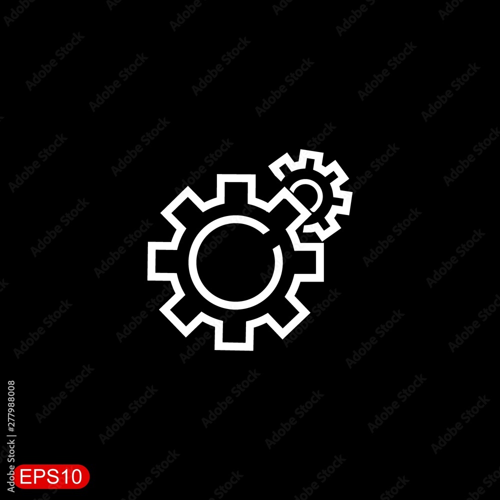 gear icon with yellow background. vector design gear icon with yellow background. vector design