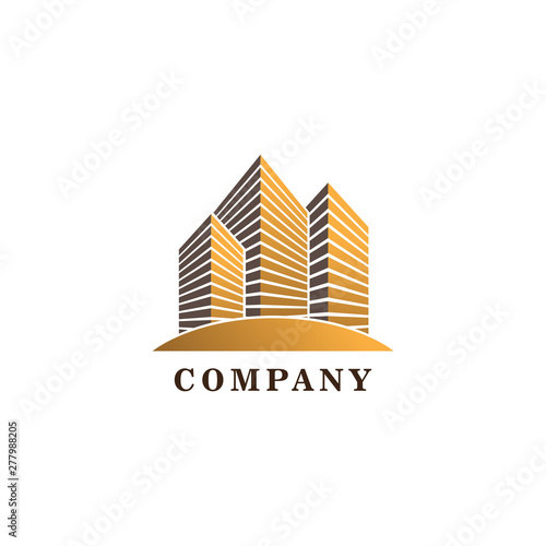 Gold Building, Luxury Real Estate Logo Design