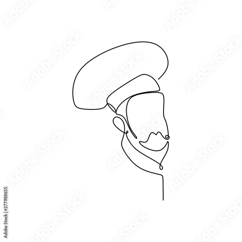 One chef draws a continuous...