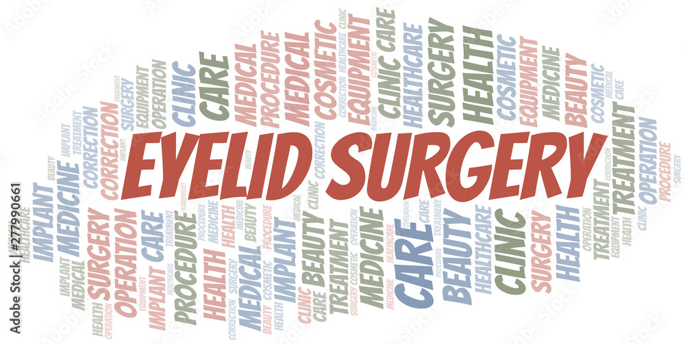 Fototapeta premium Eyelid Surgery word cloud vector made with text only.