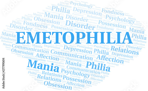 Emetophilia word cloud. Type of Philia.