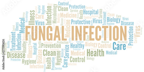 Fungal Infection word cloud vector made with text only.