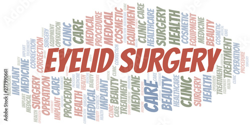 Eyelid Surgery word cloud vector made with text only.
