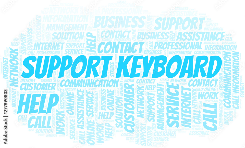 Fototapeta premium Support Keyboard word cloud vector made with text only.
