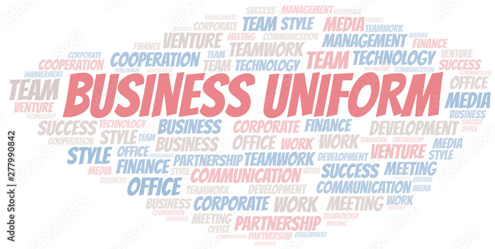 Fototapeta premium Business Uniform word cloud. Collage made with text only.