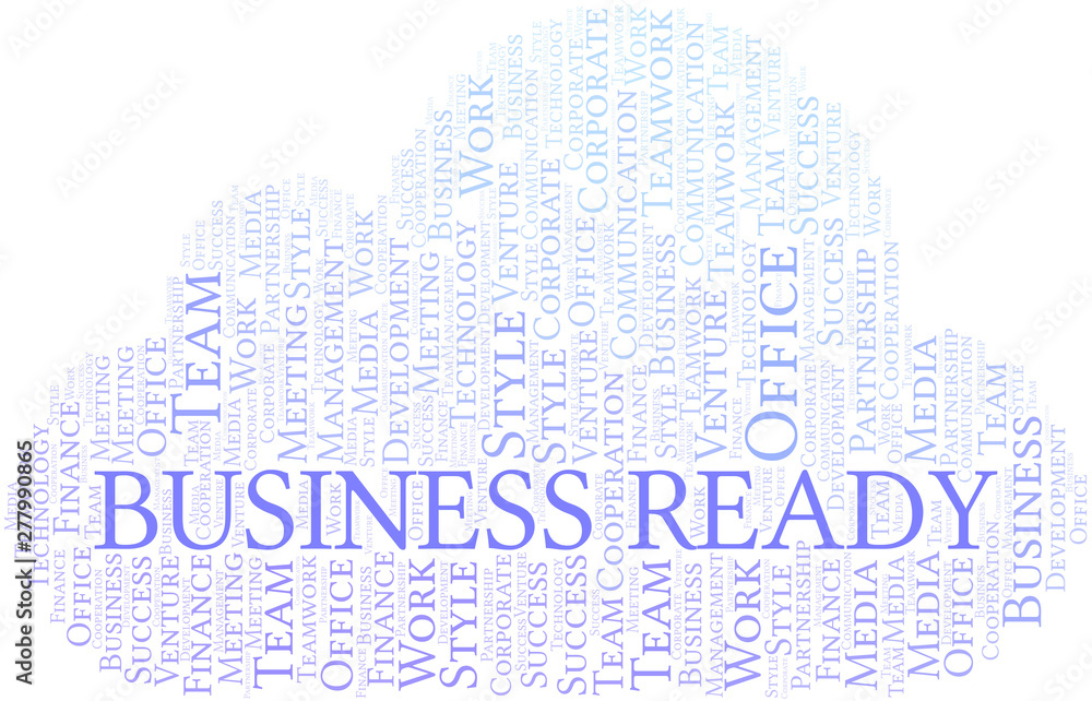 Obraz premium Business Ready word cloud. Collage made with text only.