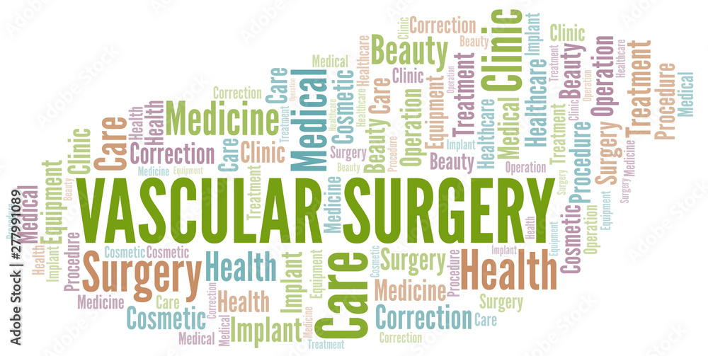 Fototapeta premium Vascular Surgery word cloud vector made with text only.