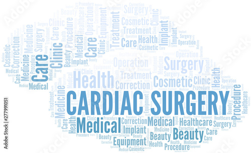 Cardiac Surgery word cloud vector made with text only.