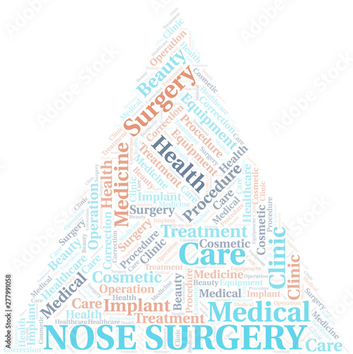 Nose Surgery word cloud vector made with text only.