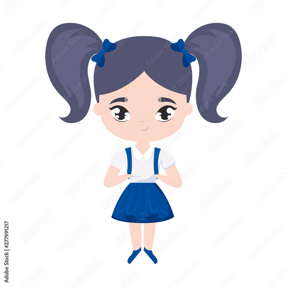cute little student girl avatar character cute little student girl avatar character