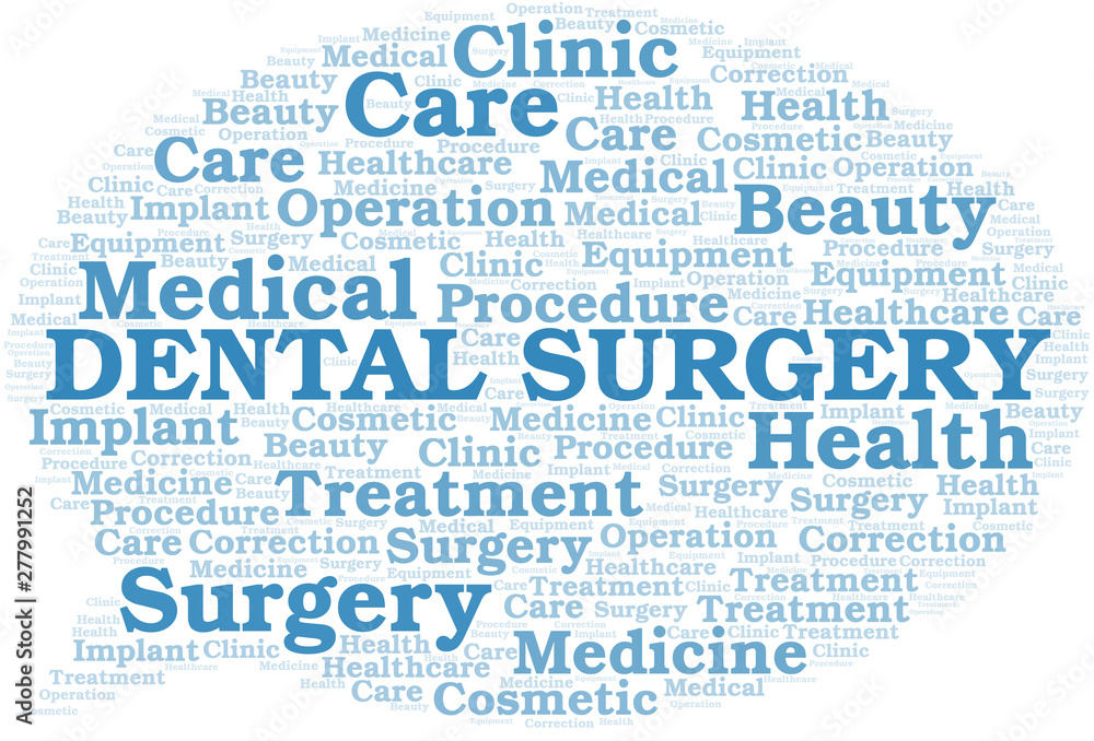 Dental Surgery word cloud vector made with text only. Dental Surgery word cloud vector made with text only.