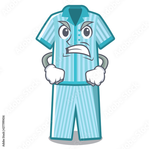 Angry pyjamas placed on a cartoon bed