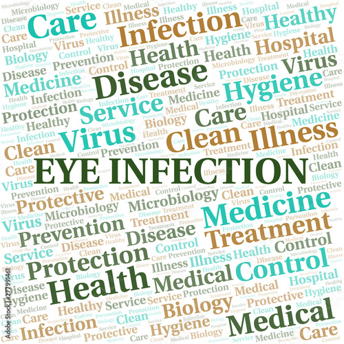 Eye Infection word cloud vector made with text only.