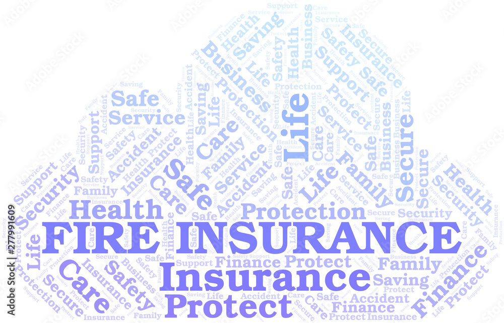 Obraz premium Fire Insurance word cloud vector made with text only.