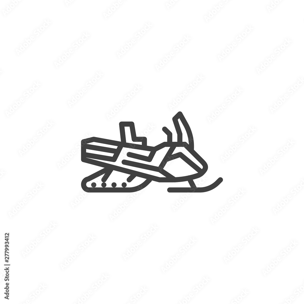 Snowmobile line icon. linear style sign for mobile concept and web design. Sports snowmobile outline vector icon. Symbol, logo illustration. Vector graphics Snowmobile line icon. linear style sign for mobile concept and web design. Sports snowmobile outline vector icon. Symbol, logo illustration. Vector graphics