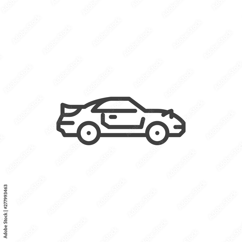 Muscle car line icon. linear style sign for mobile concept and web design. Coupe car outline vector icon. Symbol, logo illustration. Vector graphics