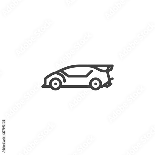 Sport car line icon. linear style sign for mobile concept and web design. Super car outline vector icon. Symbol  logo illustration. Vector graphics