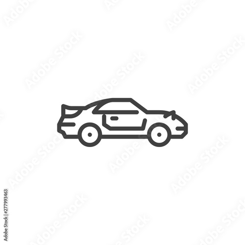 Muscle car line icon. linear style sign for mobile concept and web design. Coupe car outline vector icon. Symbol  logo illustration. Vector graphics